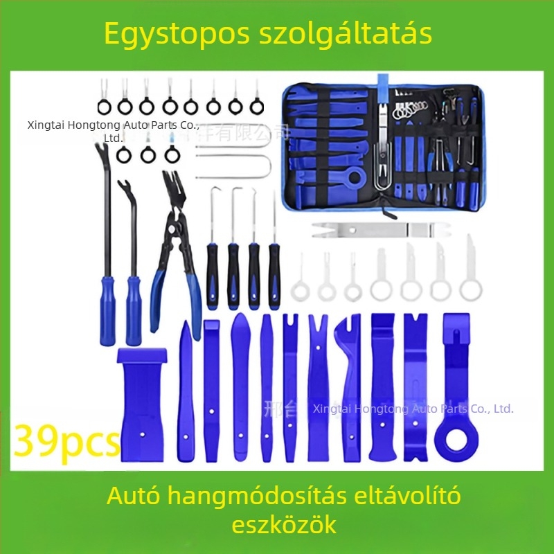 Autóipari műanyag alkatrészek eltávolító szerszámkészlet alkalmas audio lökhárító, műszerfal, belső csatok stb. eltávolítására. A gyártó specializálódott...