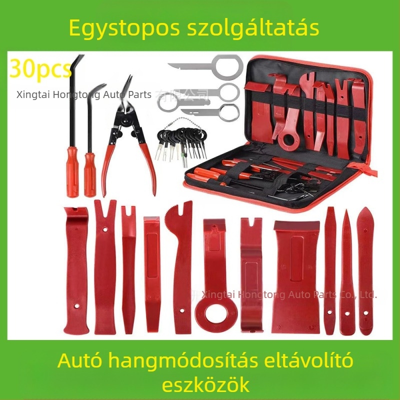 Autóipari műanyag alkatrészek eltávolító szerszámkészlet alkalmas audio lökhárító, műszerfal, belső csatok stb. eltávolítására. A gyártó specializálódott...