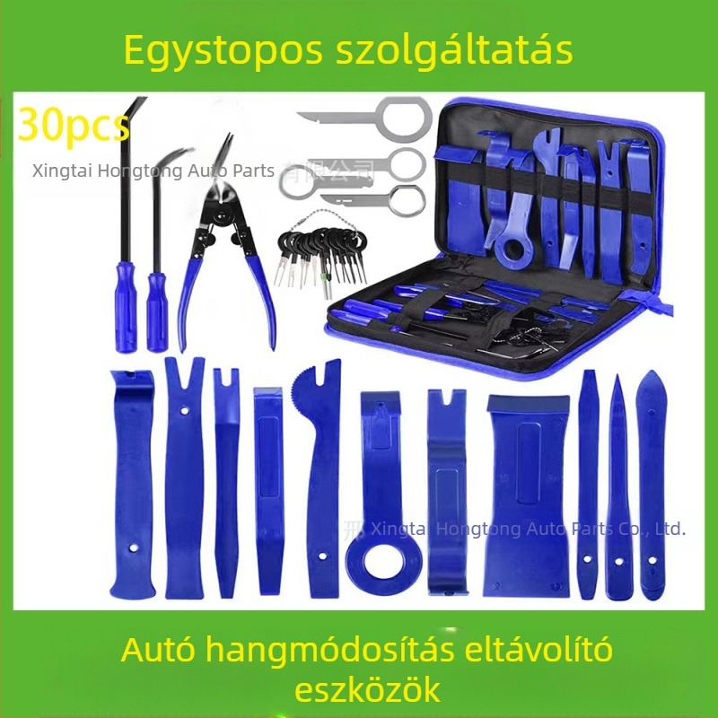 Autóipari műanyag alkatrészek eltávolító szerszámkészlet alkalmas audio lökhárító, műszerfal, belső csatok stb. eltávolítására. A gyártó specializálódott...