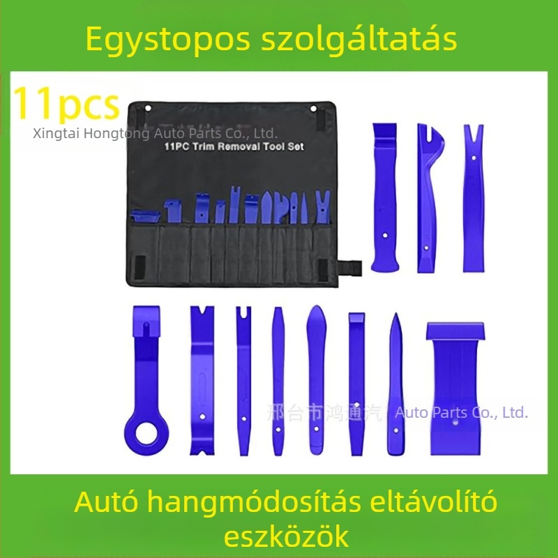 Autóipari műanyag alkatrészek eltávolító szerszámkészlet alkalmas audio lökhárító, műszerfal, belső csatok stb. eltávolítására. A gyártó specializálódott...