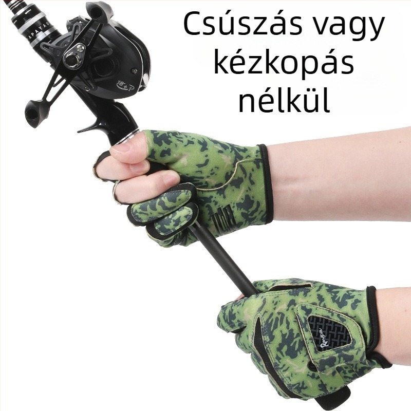 Új horgászkesztyűk Férfi tavaszi és nyári háromujjas Luya kesztyű Női naptej Gyorsan száradó Speciális jégselyem Lélegző Csúszásgátló Kopásálló
