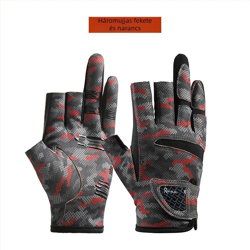 Új horgászkesztyűk Férfi tavaszi és nyári háromujjas Luya kesztyű Női naptej Gyorsan száradó Speciális jégselyem Lélegző Csúszásgátló Kopásálló