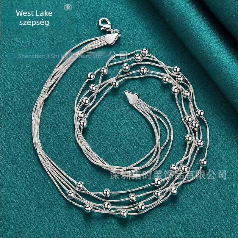 West Lake Beauty Geometriai Fémgyöngyös Nyaklánc