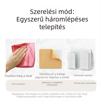 Ragasztó falra szerelhető telefon-tartó – műanyag, általános kompatibilitás, testreszabható