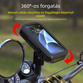 Elülső felhelyezésű vízálló telefontartó tárolózsebbel, univerzális motorkerékpárhoz és elektromos kerékpárhoz | Modell 2019716118 | Speed motorcycle products