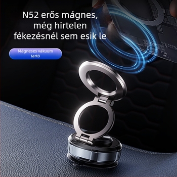 Autós mágneses telefon-tartó vákuumos szívócsésze rögzítéshez, műszerfalra szerelhető, automatikus szívás, univerzális kompatibilitás