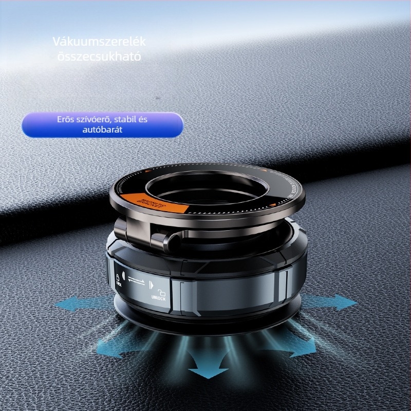 Autós mágneses telefon-tartó vákuumos szívócsésze rögzítéshez, műszerfalra szerelhető, automatikus szívás, univerzális kompatibilitás