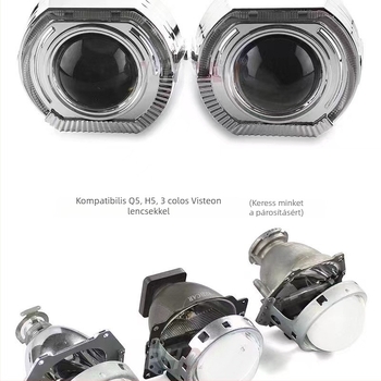 LED Angel Eye fedél, négyszögletes, integrált, 12V, 5W, egy darab