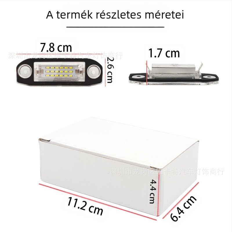 Volvo rendszámtábla lámpa – LED, 12V, 2W, 30000 óra élettartam
