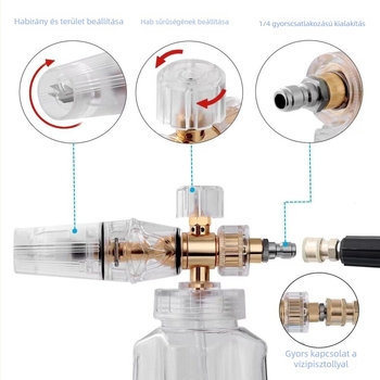 Anlu Shi habos autómosó pisztoly alumínium fejjel és alumínium markolattal, permetezési távolság 5-10, víznyomás 4-8, súly 460 g