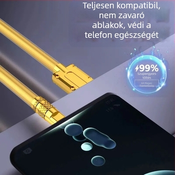 3-in-1 adatkábel Lightninghez, Micro USB-hez és Type-C-hez – PVC gyorstöltésű kábel, egyfejű