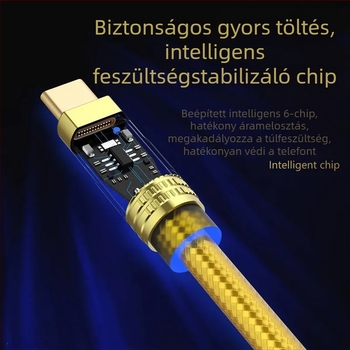 3-in-1 adatkábel Lightninghez, Micro USB-hez és Type-C-hez – PVC gyorstöltésű kábel, egyfejű