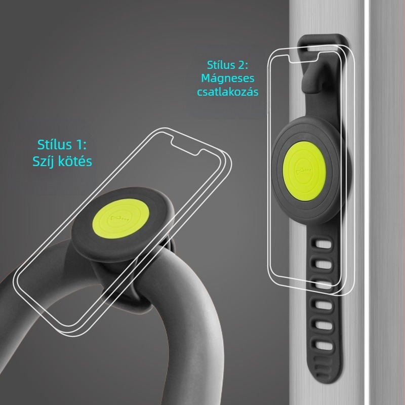 Bone mágneses telefon-tartó, szilikon, univerzális, beltéri kerékpározáshoz és futáshoz