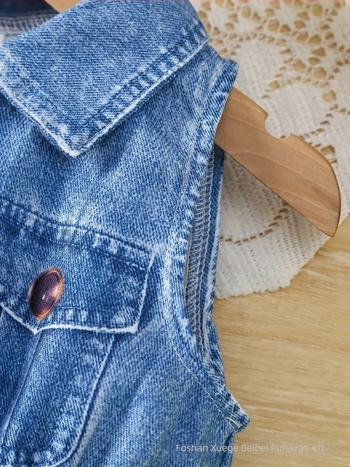 Lányoknak szóló ujjatlan ruha galléros megoldással, állatos digitális nyomtatás, hercegnő stílus, Milk Silk anyag, 100% poliészter bélés, 1–3 éveseknek