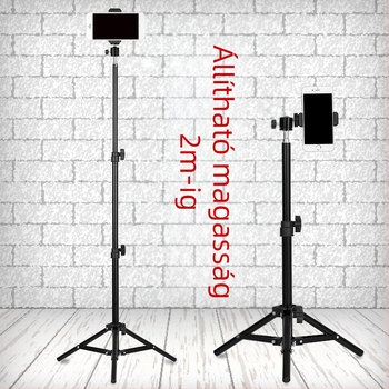 Padlóra álló alumínium tripod videóhoz és élő közvetítéshez, háromtagú kivitel, 3D gimbal