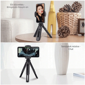 Telefon tripod asztali használatra – modell K530, ABS műanyag, teherbírás 2 kg-ig, súly 80 g