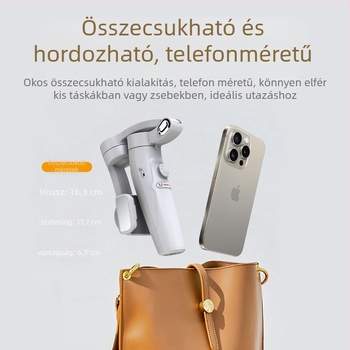 M2 mobiltelefon gimbal: háromtengelyes kézi stabilizátor AI arckövetéssel, Bluetooth, ABS