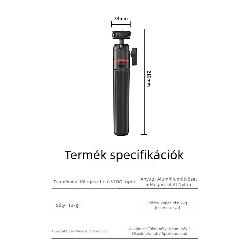 Mini asztali lazy stand kamera- és telefonhoz, alumínium kivitel, testreszabható, általános stílus