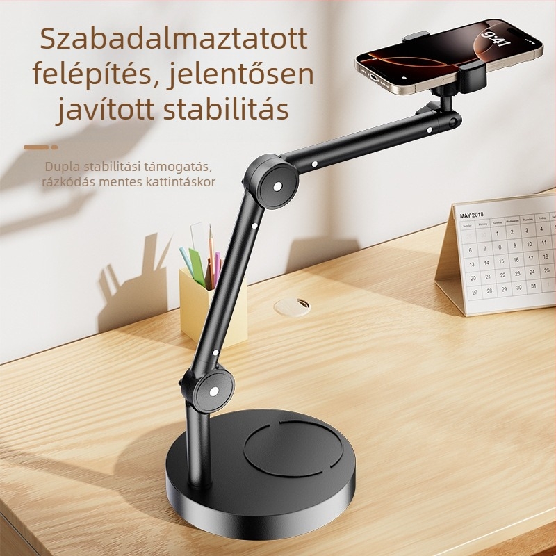 Asztali tartó mobilokra és tabletekhez – alumínium ötvözet, univerzális stílus, testreszabható