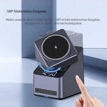 180° érintéses állítású vezeték nélküli töltő, négyszeres egyben forgatható tartó, mágneses vezeték nélküli töltés, kimenet 5–15W