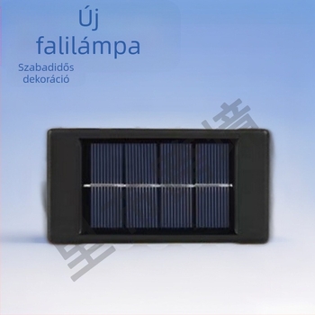 Napelemes kültéri falikar – felülről és alulról világító fal a kerthez, vízálló, 5W, manuális kapcsoló