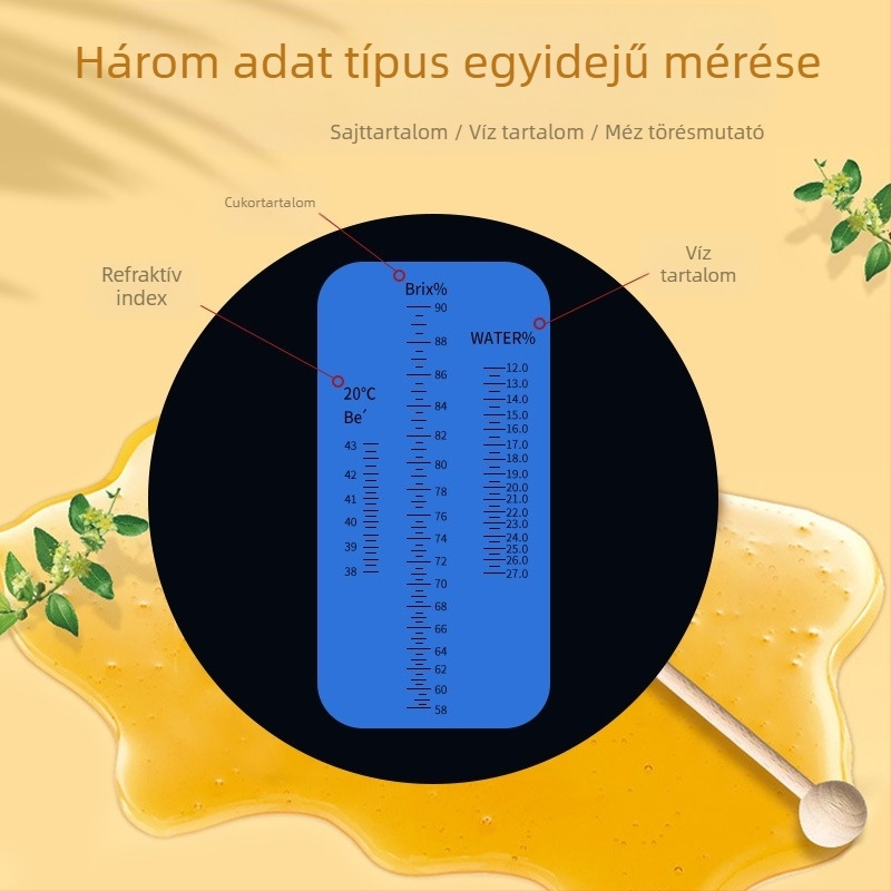 Kézi méz refraktométer – 58–90% koncentráció, Prosperity, cukorgyártáshoz, élelmiszerhez, italokhoz, sörfőzéshez, kórházakhoz, gyógyszerészeti és mezőgazdasági kutatásokhoz