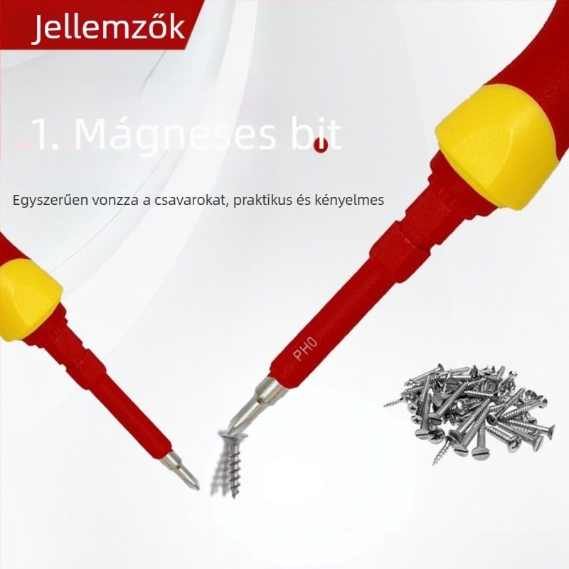 Tonghe 29-in-1 szigetelt csavarhúzó készlet, mágneses króm-vanádium acél bitek elektromos szerelőknek és otthoni javításokra.