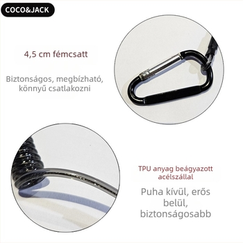 Mobiltelefon nyakpánt - TPUcső + acéldrót konstrukció, szilikon zsinór, fém csat, Uniszex, testreszabható