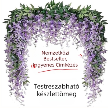 Zi Hao Mesterséges Lilaakác-szalagok otthoni dekorációhoz, műanyag és selyem virágok, csontvarrás technika, variáns 19147864120