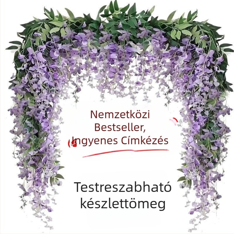 Zi Hao Mesterséges Lilaakác-szalagok otthoni dekorációhoz, műanyag és selyem virágok, csontvarrás technika, variáns 19147864120