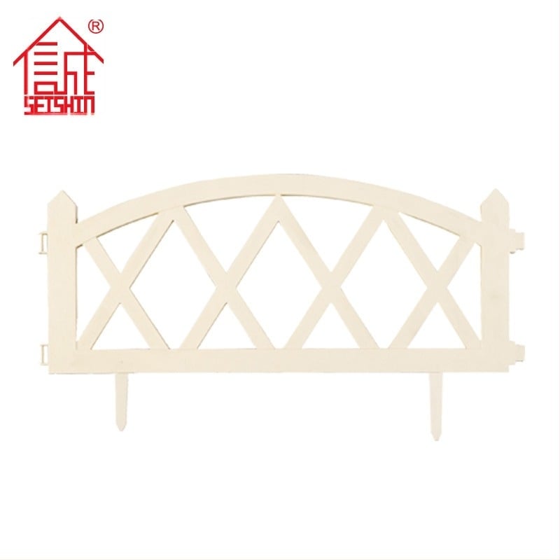 SEISHIN Kerti kerítés – Típus A, műanyag, fa utánzata, kültéri dekoráció