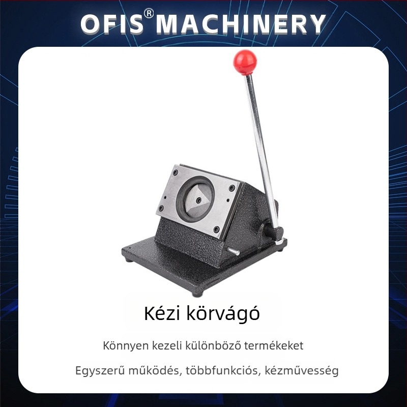 Kézi körkörös vágó készülék kitűzőkhöz — 10 lap, vágási vastagság 1 mm, vágási hossz 35 mm, vágási mélység 1 mm