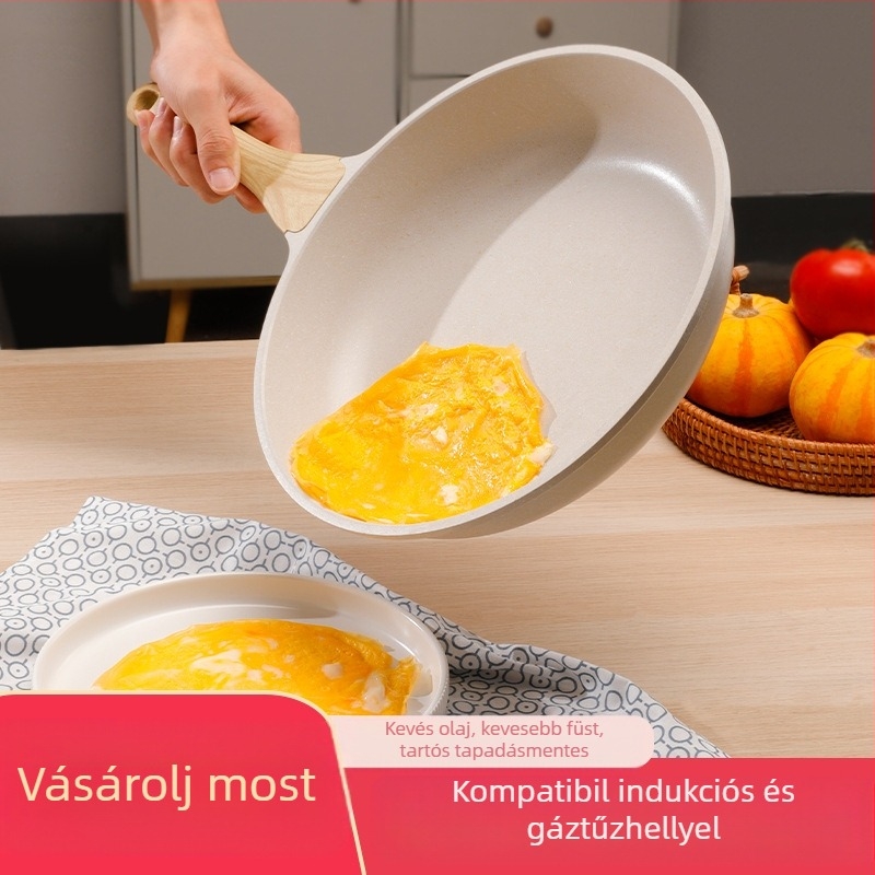 Tapadásmentes serpenyő sütéshez, alumínium test, üvegfedél, többszörös rétegű aljzattal, kompatibilis indukciós és gáztűzhellyel, modell pd-20, súly 0.65 kg