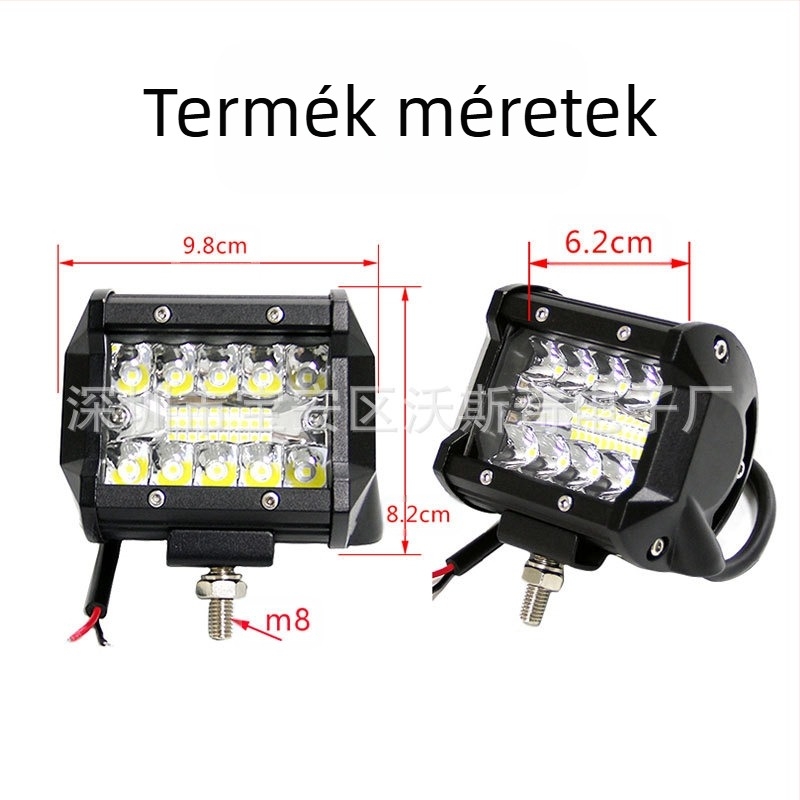 Off-road munkalámpa szalag, 3 sor, 20 LED, 60W, 12–24V, WSQ-60WXSD