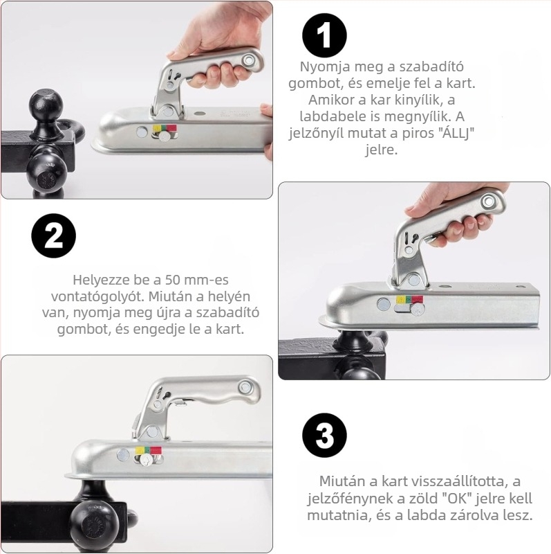 Európai stílusú utánfutó gömbfej védő sapka csatlakozóval