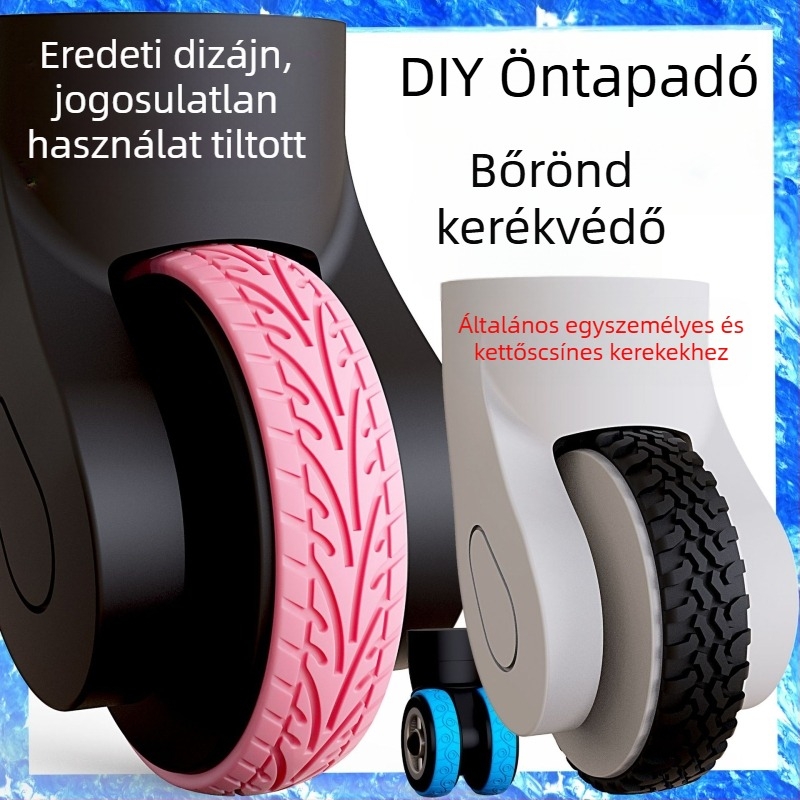 Pinli bőrönd kerekeinek védőburkolata - szilikon, kopásálló, ütéscsillapító, zajcsökkentő, geometriai mintázat (kopásállóság, ütéscsillapítás, zajcsökkentés)
