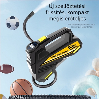 Autó gumis inflátor digitális kijelzővel és világítással — DC12V, 100W, 35 L/min, 3 m-es kábel, egyhengeres