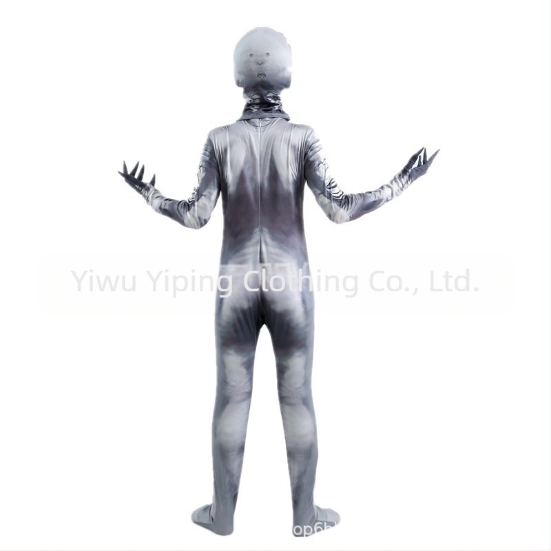 Gyerek Halloween jelmez csontváz: teljes overál maszk játékhoz, tej-selyem anyag és 80% poliészter, biztonsági osztály A, 3–8 éveseknek