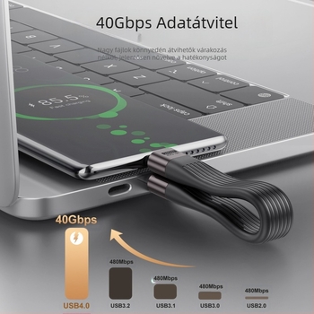 USB-C kábel PD 240W, 40Gbps adatátvitel, 8K videó támogatás