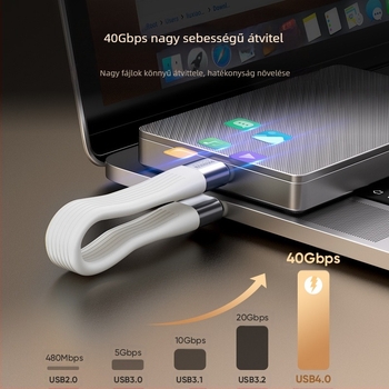 USB-C PD240W kábel gyors töltéssel, USB-C csatlakozó, Anyag: alumínium ötvözet + TPE + FPC