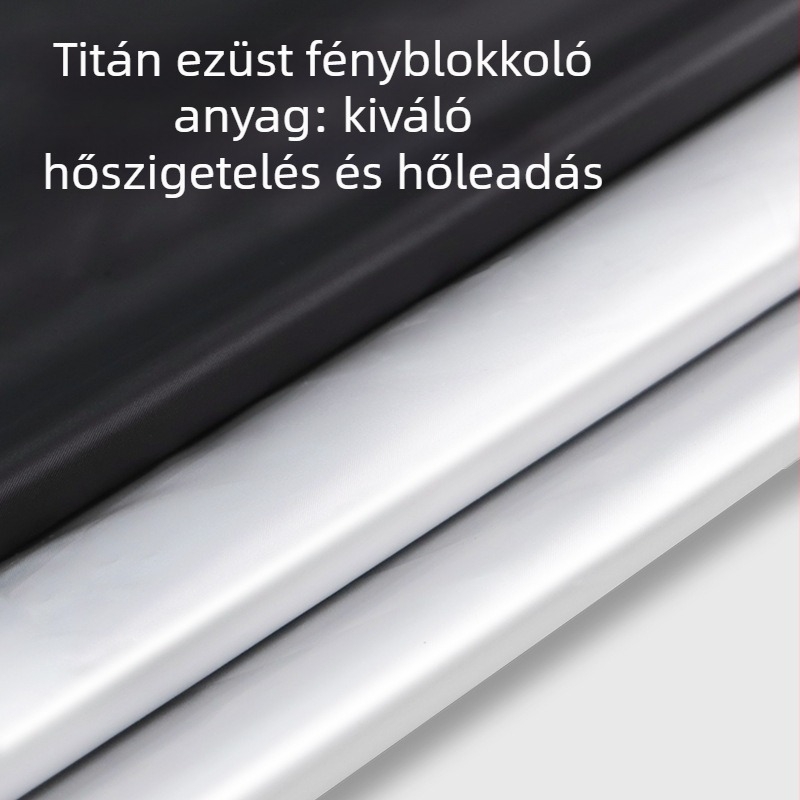 Autó első szélvédőjére szóló árnyékoló – alumíniumfólia, teleszkópos szerelés, fedés a frontális területre; testreszabható feldolgozás és logó nyomtatás