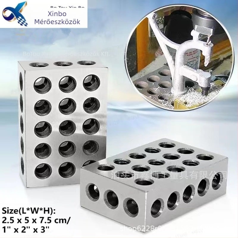 23-lyukas párhuzamos blokk, 0.0001 toleranciával, marógépekhez, sík kontúr blokk