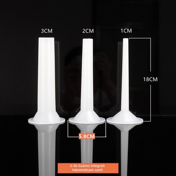Bolmei No.5 hosszított háromrészes kolbász töltőcső – műanyag tartozék húsdarálóhoz
