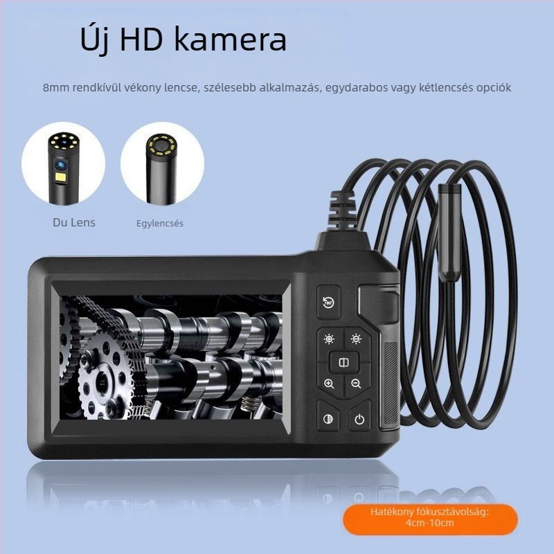 Jiuxi HD810 ipari csőendoszkóp – 8 mm-es szonda, 70° látómező, IP68 vízálló, csővezetékekhez