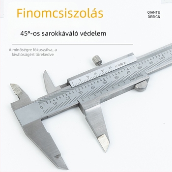 Rozsdamentes acél vernier tolómérő, nagy pontosságú, ipari osztály, háztartási használatra