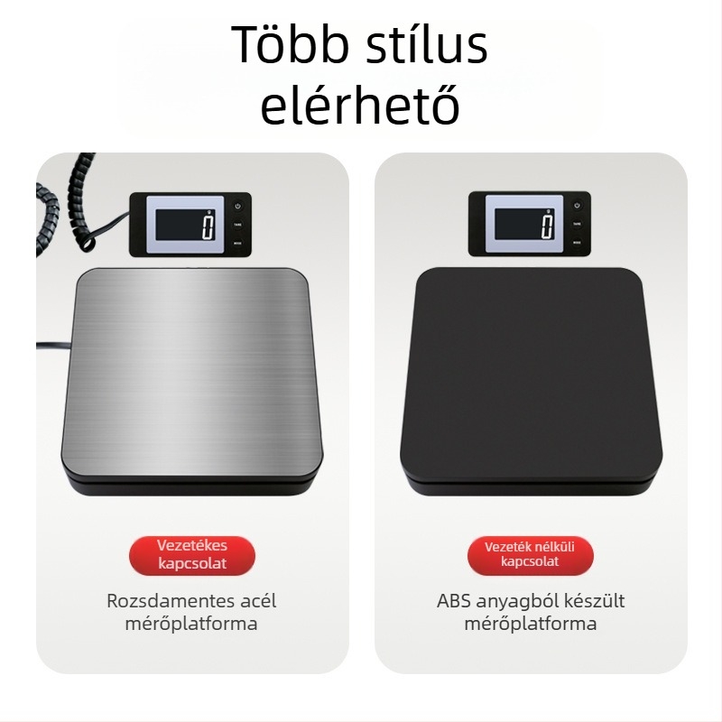 G03 modell, 50 kg kapacitású elektronikus csomagsúly platform, elektronikus mérés, tápegység 3A, magáncímkézés támogatott