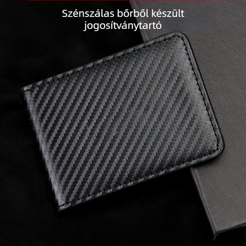 Szénszálas mintás jogosítványtartó, ultrakönnyű, kétfunkciós kártyatartó, modell 1962-8