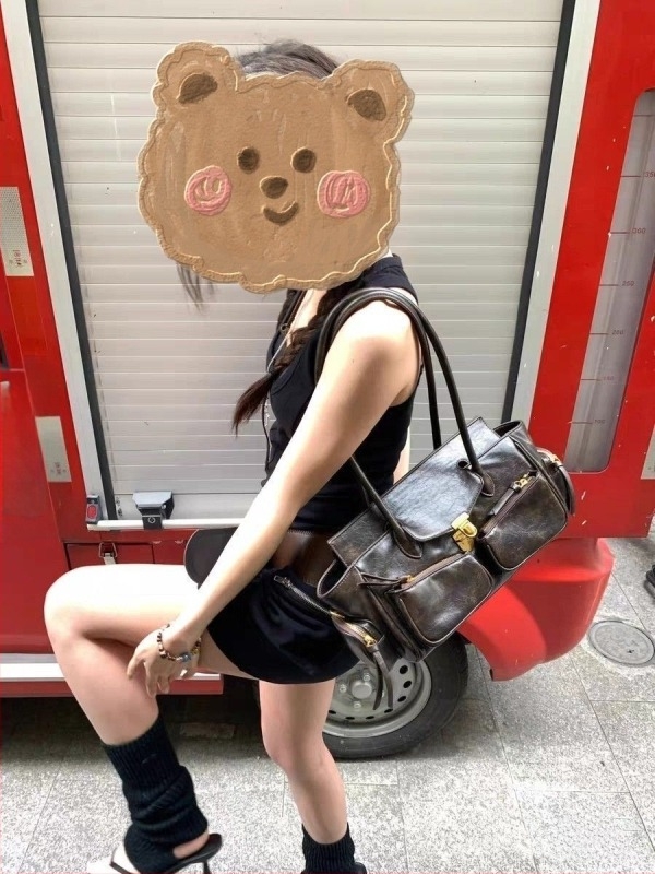 PU tote táska utcai trend stílussal, vízszintes négyszögletes forma, zár, belső zseb mobiltelefon számára, poliészter bélés