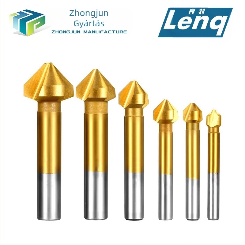 Háromélű rozsdamentes acél chamferkés, 90°-os élhez, sorjázás és furatok kinyitása