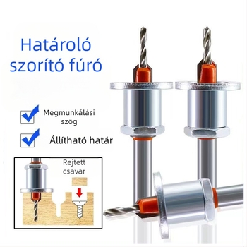 Ötvözött faipari lépcsőzetes fúró, kúpos nyílású és behúzott csavarfej